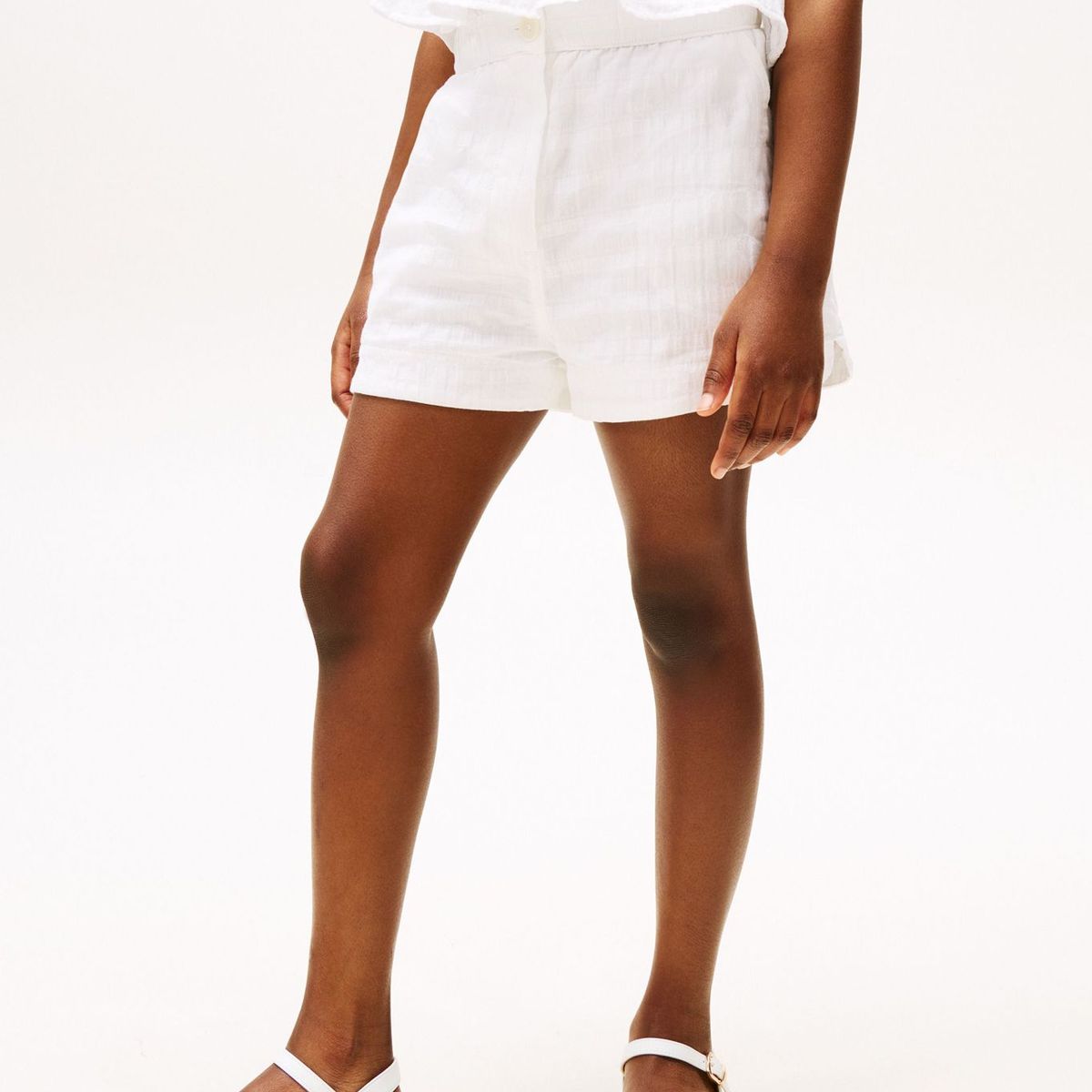 TOMMY HILFIGER - Pantalonetas blanco texturizados Tommy Hilfiger