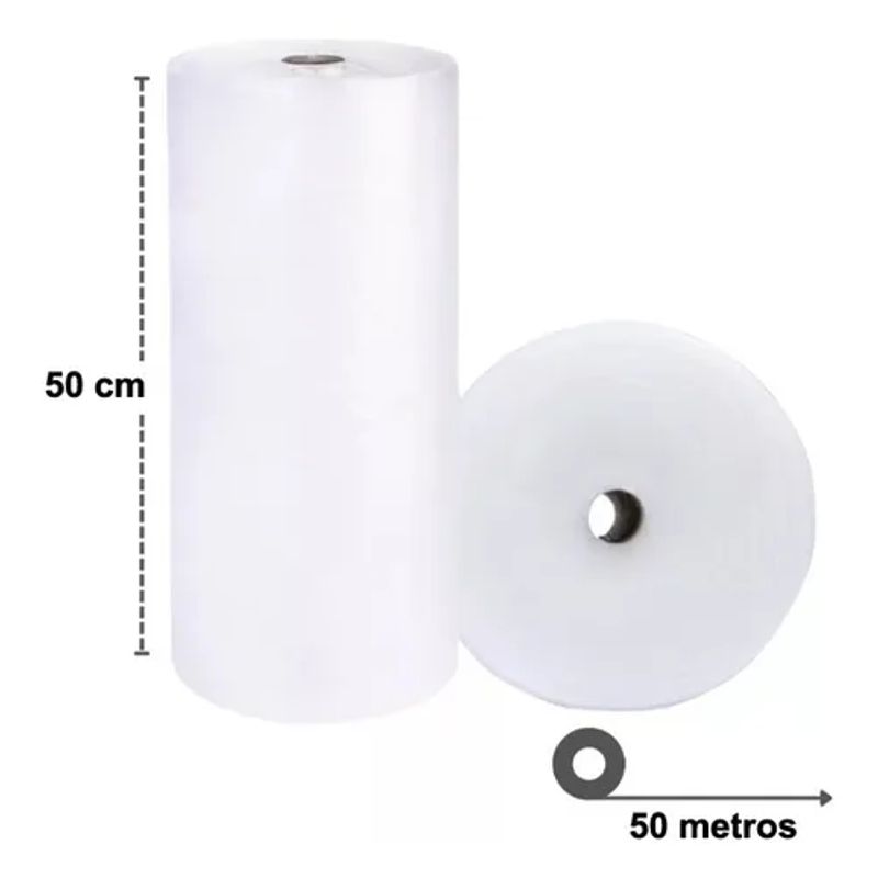 GENERICO - Rollo de Papel burbuja Plástico de 50 cm x 50 metros
