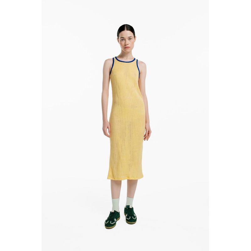 MAGLIONE - Vestido Midi Mujer Cuello Redondo Sin Mangas