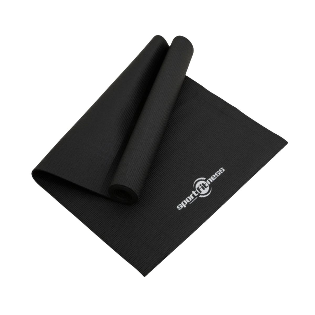 SPORT FITNESS - Colchoneta Yoga Mat Pilates Sportfitness 6mm Ejercicio + Cor Color Negro