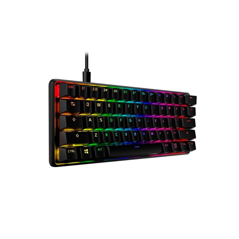 HYPERX - Teclado gamer HyperX inglés US color negro con luz RGB