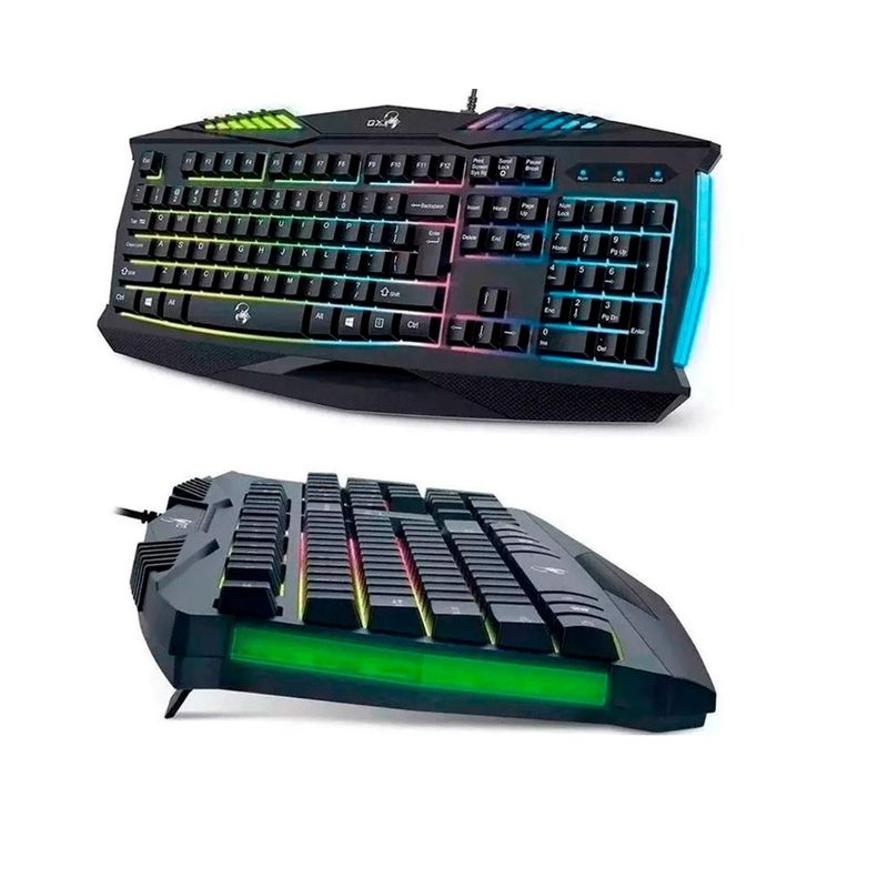 GENIUS - Teclado gamer GENIUS Gx, Iluminación led con 7 colores