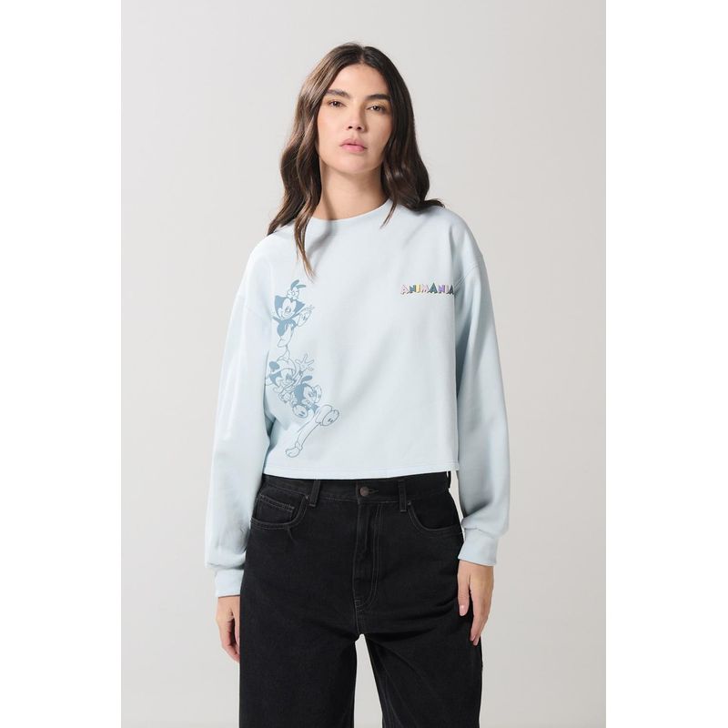 KOAJ - KOAJ Buzo crop top cuello redondo  para mujer, cuello y puños  MUJER