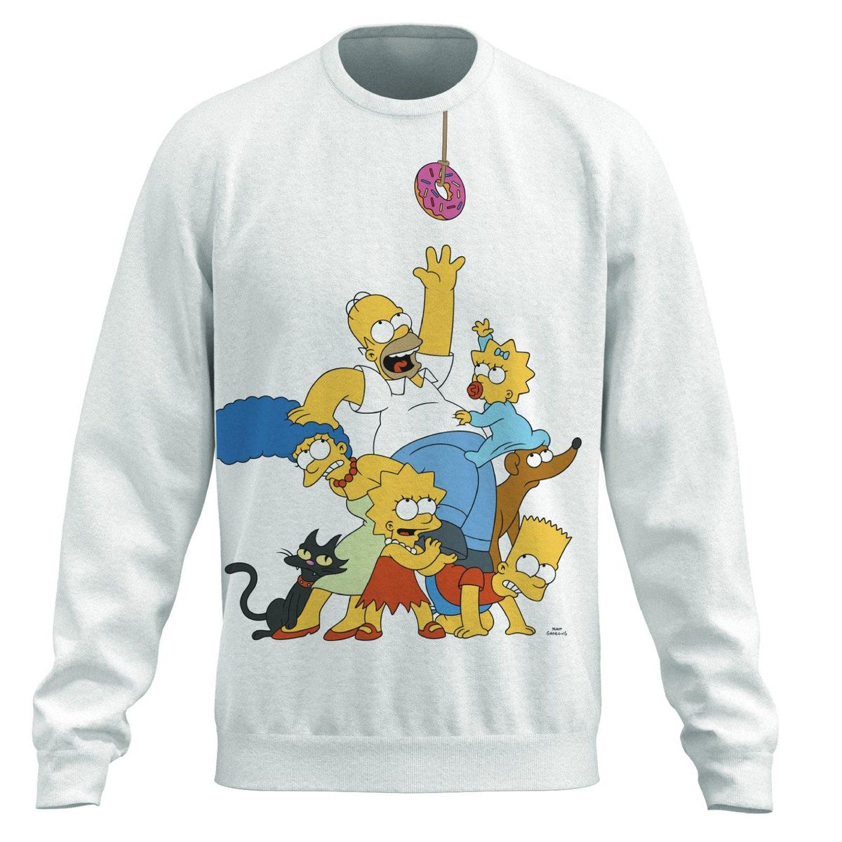 KOAJ - KOAJ Buzo unicolor cuello redondo con estampado de Los Simps Hombre