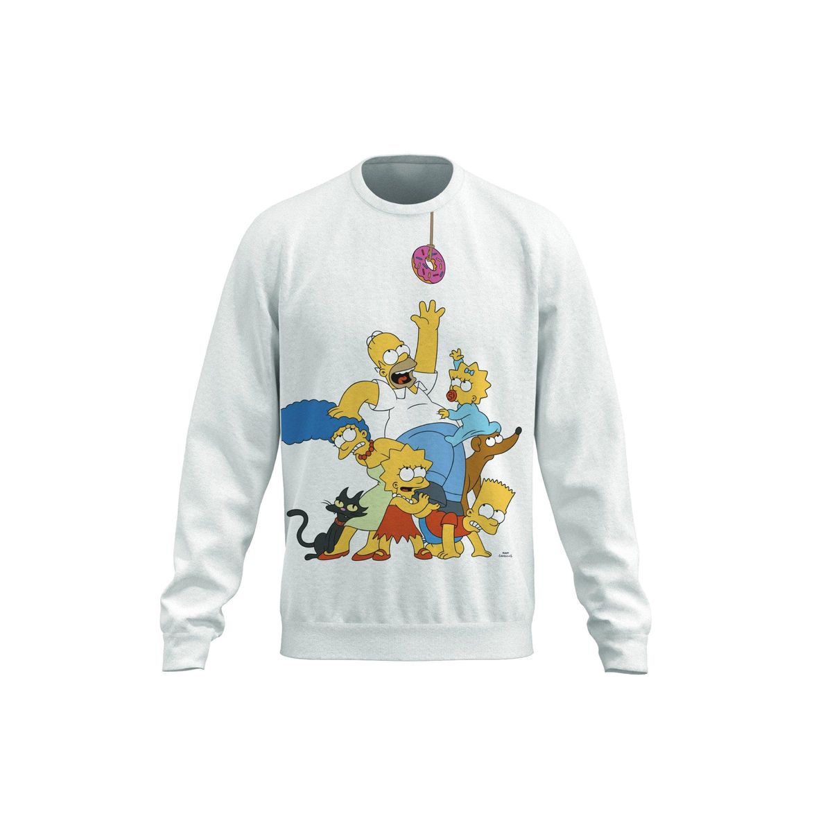 KOAJ - KOAJ Buzo unicolor cuello redondo con estampado de Los Simps Hombre