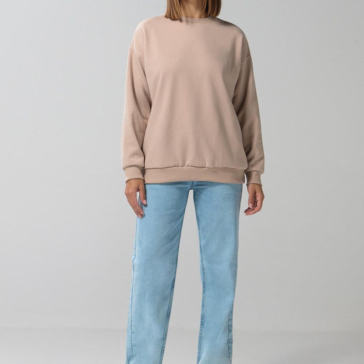 KOAJ - KOAJ Buzo unicolor cuello redondo oversize con hombro caído MUJER