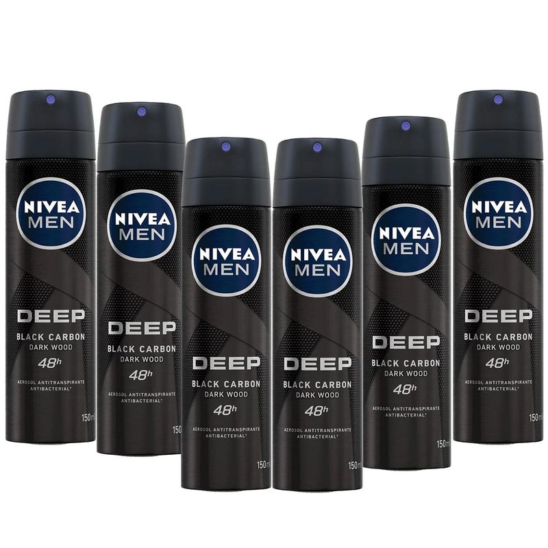 NIVEA - Nivea Men Desodorante Hombre Deep Spray 150ml x6