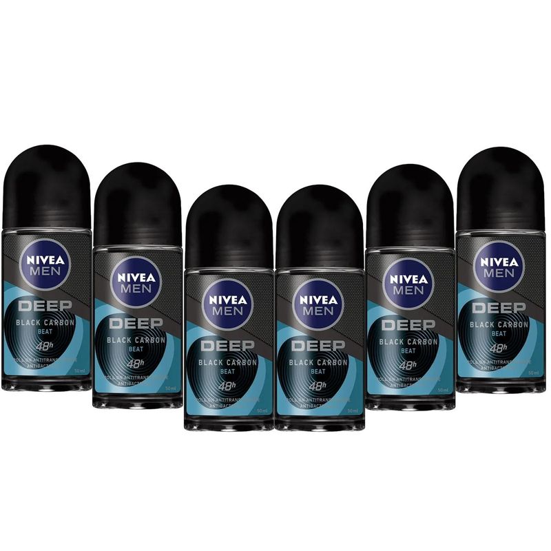NIVEA - Nivea Men Desodorante Hombre Deep Roll On 50ml x6