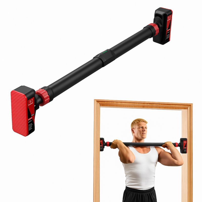 GENERICO - Barra 4 en 1 Ajustable para Puerta – Dominadas y Flexiones