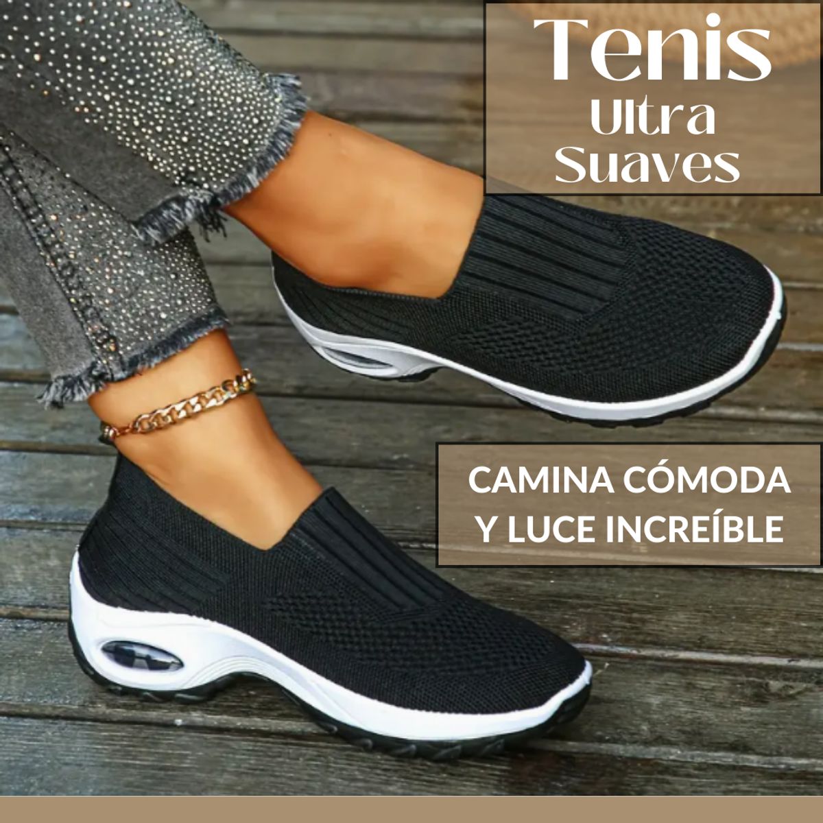 SPORT - Tenis Zapatillas Ultra Cómodos No Dolor Tipo Media Sin Cordón New Fit