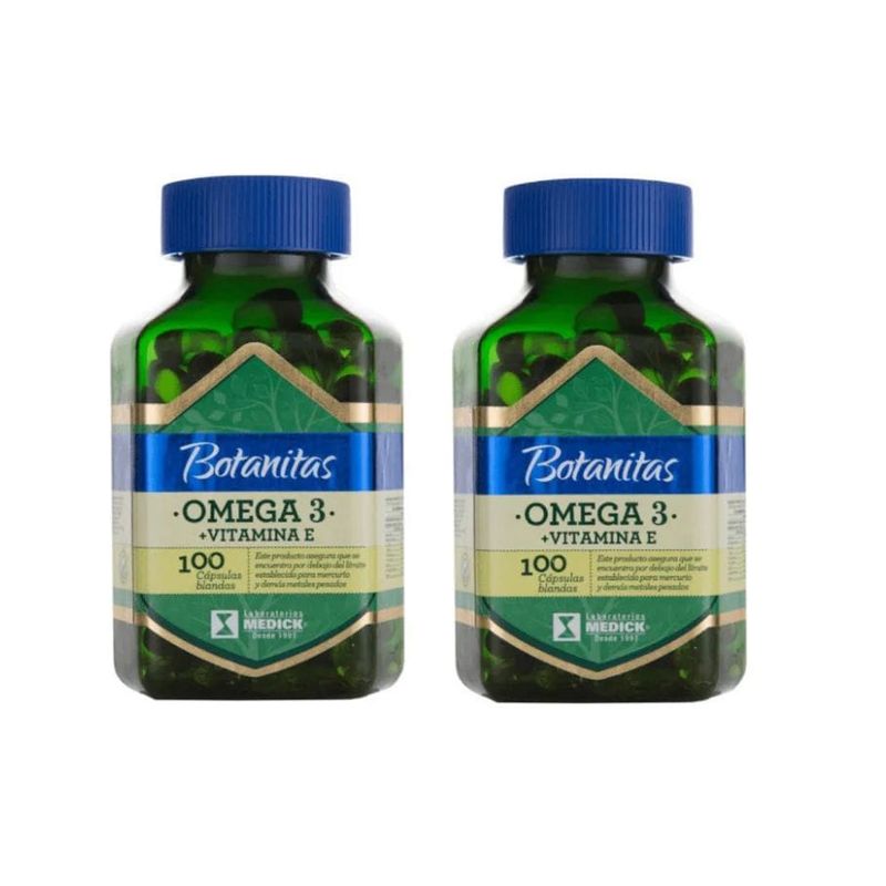 NATURAL BOTANIC - OMEGA 3 + VITAMINA E/ 100 CAPSULAS BLANDAS X 2 BOTANITAS