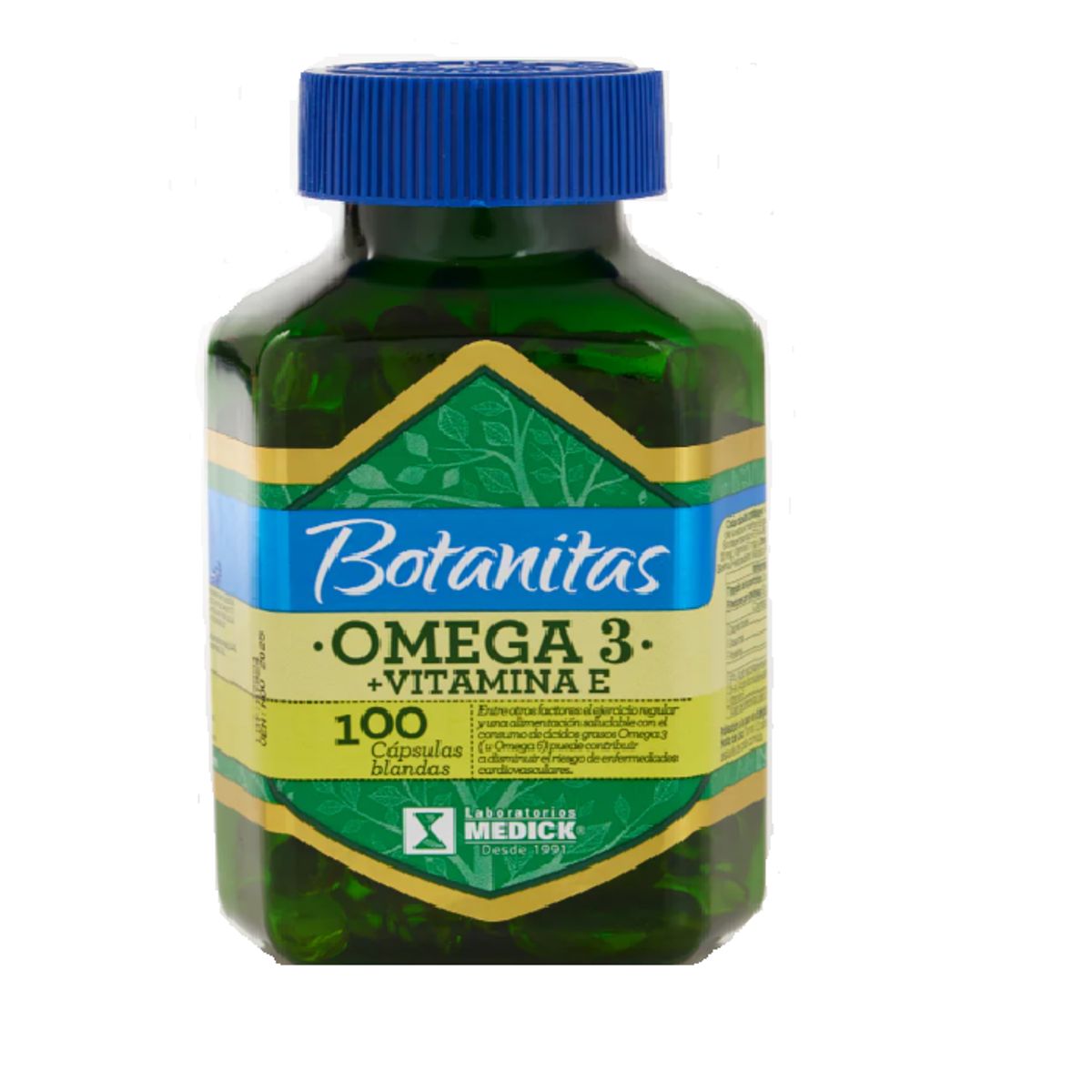 NATURAL BOTANIC - OMEGA 3 + VITAMINA E/ 100 CAPSULAS BLANDAS X 2 BOTANITAS