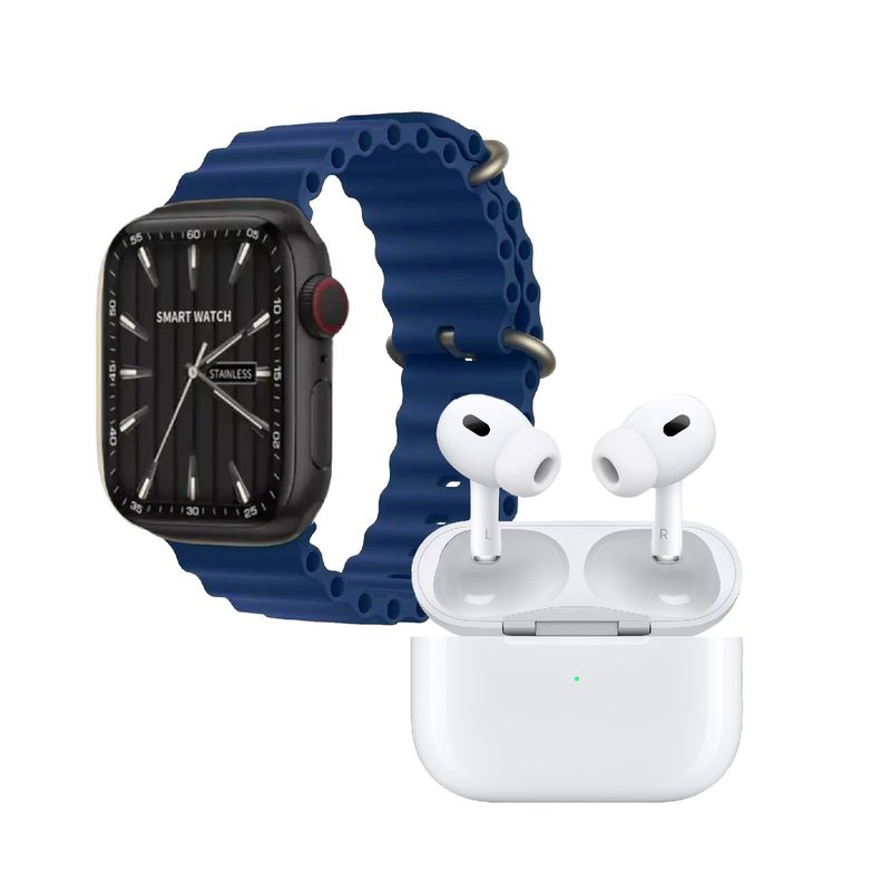 GENERICO - Combo Smartwatch V11 Audífonos Bluetooth 5ta Gen 7 Correas Llamadas