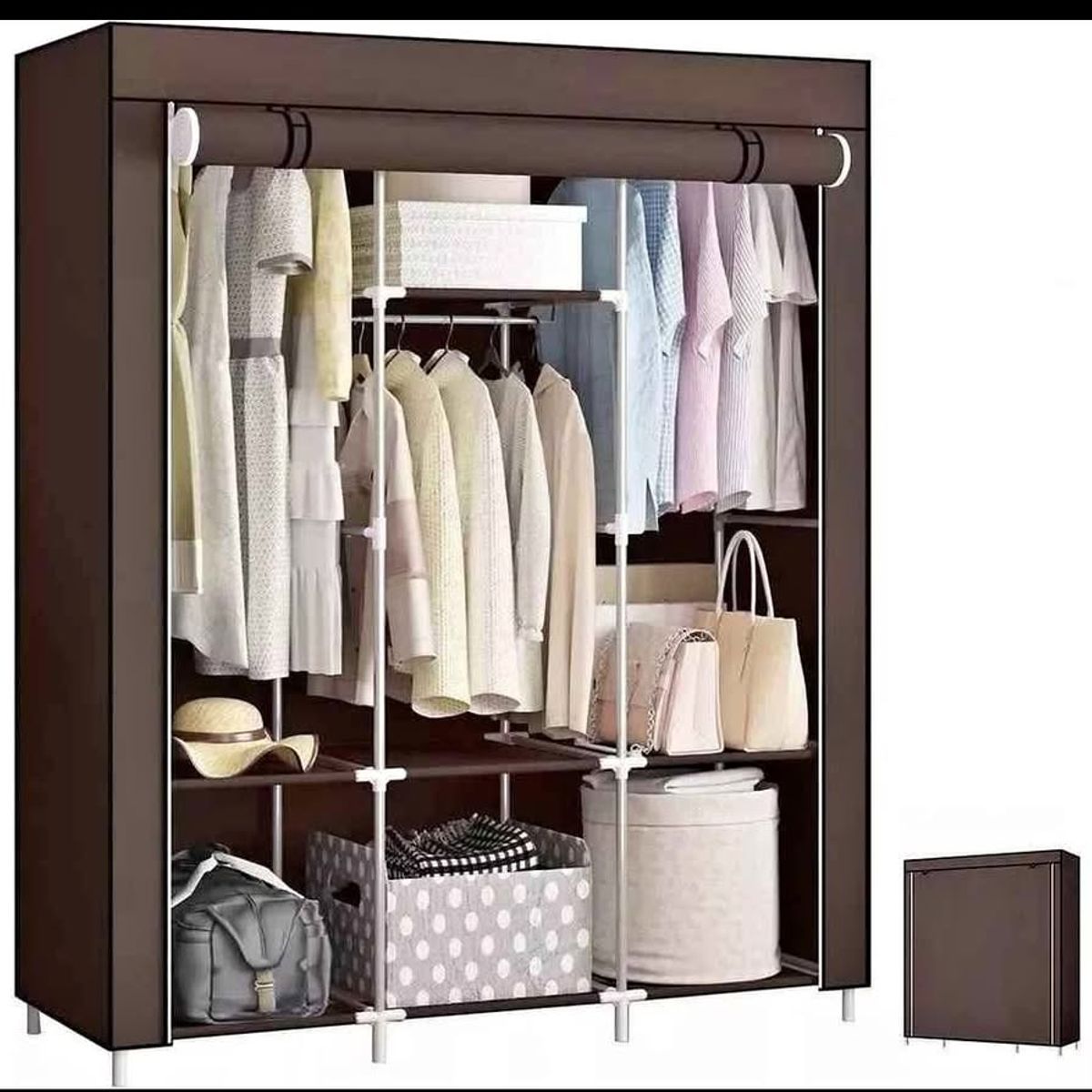 GENERICO - Clóset Armable de 3 Módulos con Cubierta Organizador de Ropa y Accesorios gris o negro