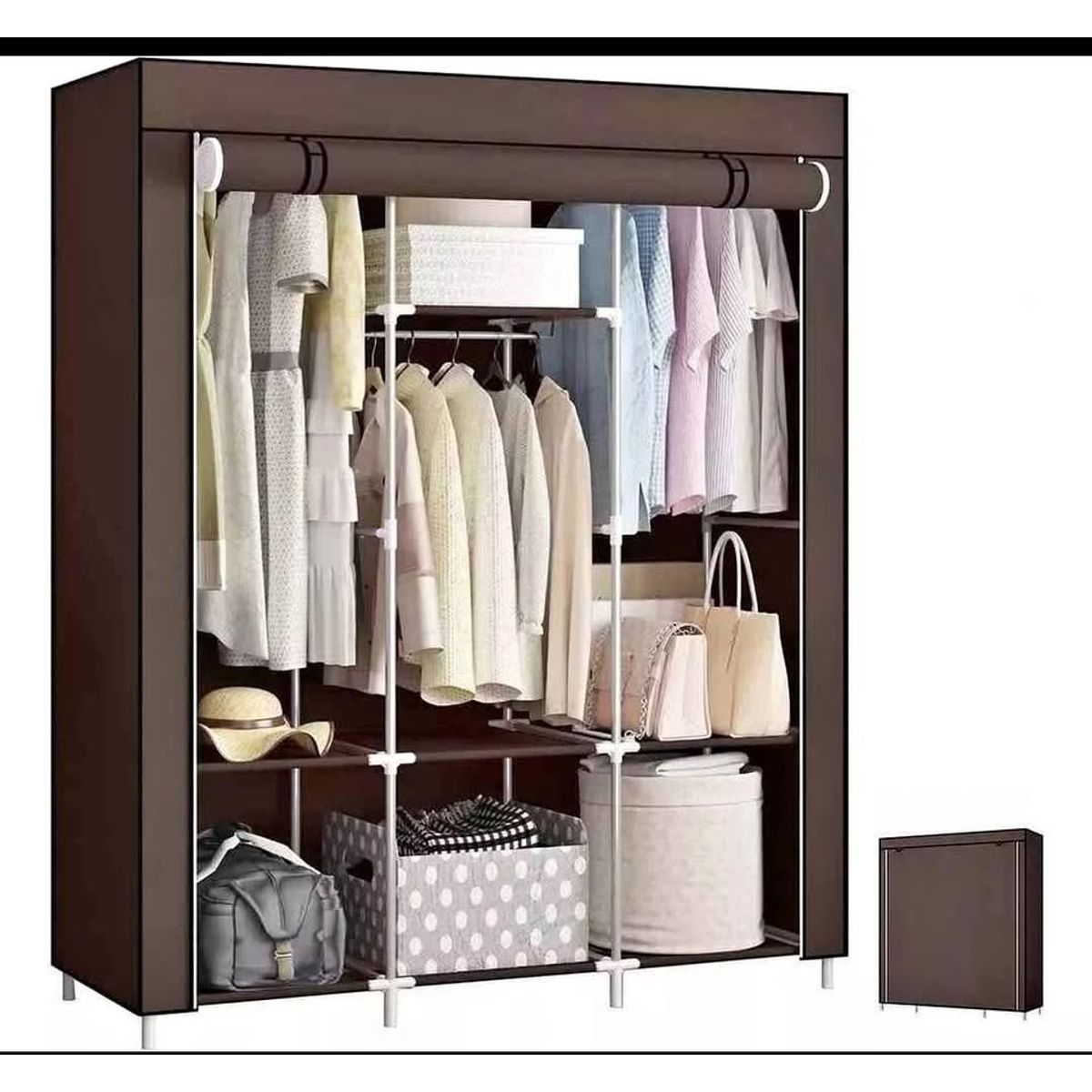 GENERICO - Clóset Armable de 3 Módulos con Cubierta Organizador de Ropa y Accesorios gris o negro