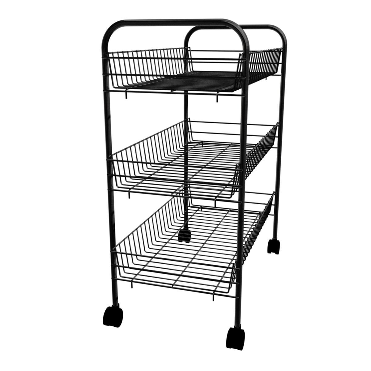 REJIPLAS - Organizador 3 canastas plastificado negro