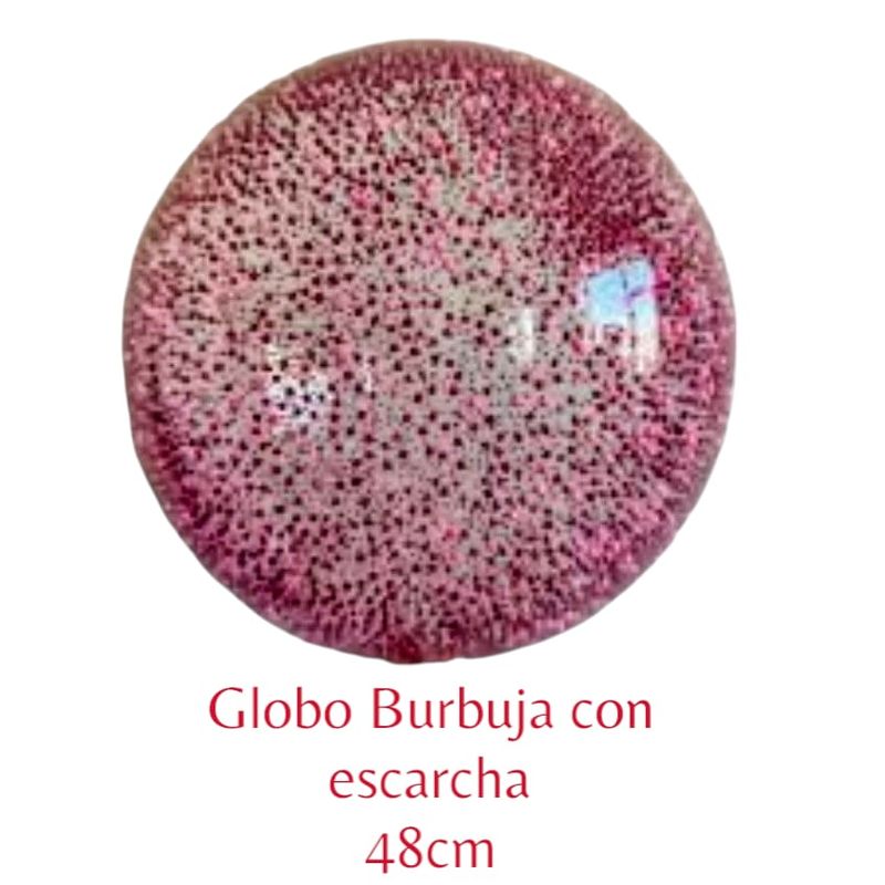 GENERICO - Globo Burbuja 20 50 cm con Escarcha Roja Brillo