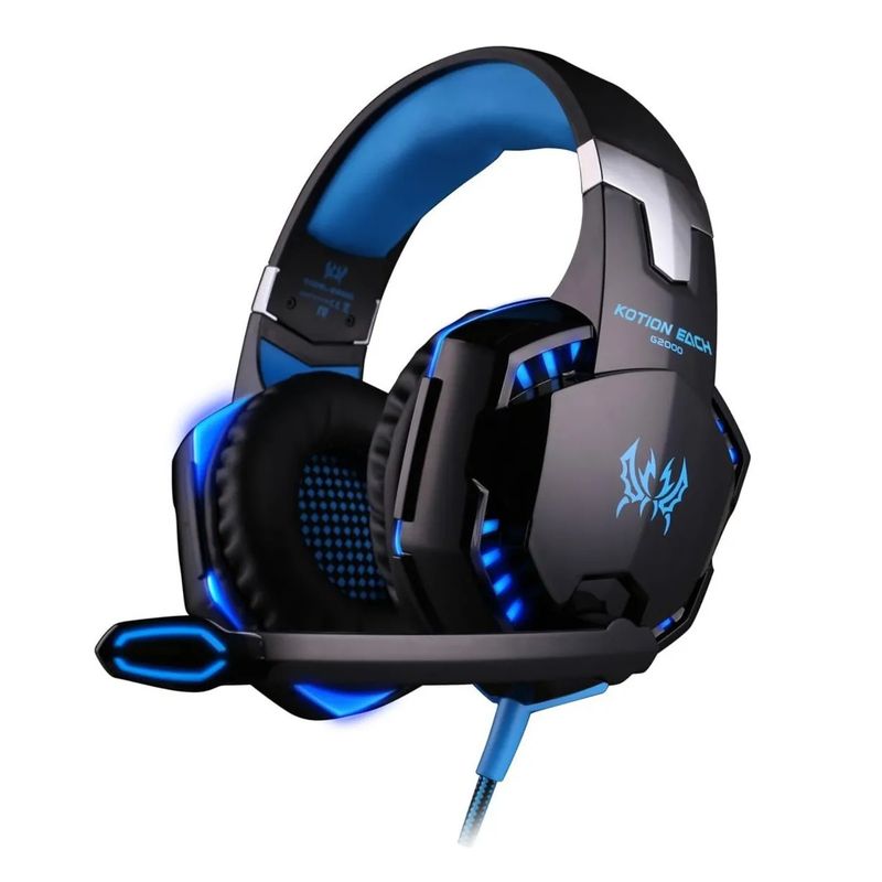KOTION - Audifonos Diadema Gamer Iluminacion Kotion Each G2000  Azul