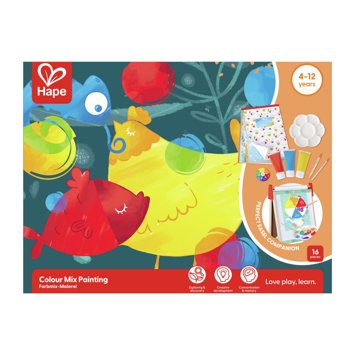 HAPE TOYS - SET DE PINTURA MEZCLA DE COLORES PARA NIÑOS HAPE