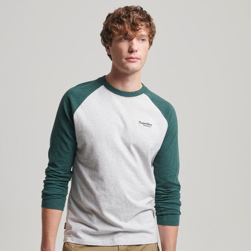 SUPERDRY - Camiseta Manga Larga Para Hombre Essential Baseball Ls Camiseta Superdry