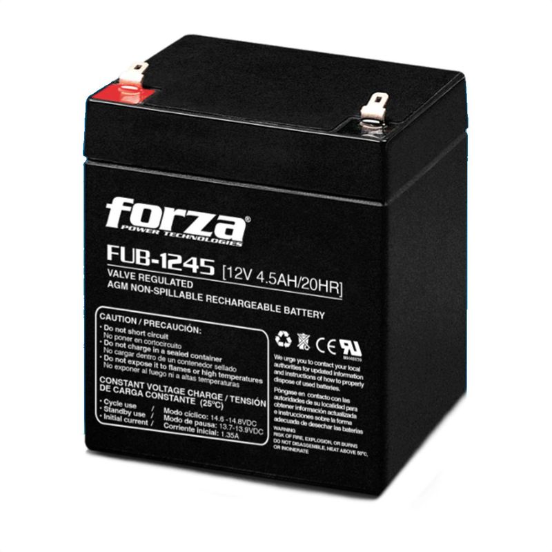 FORZA - Batería Recargable 12v45ah Forza Fub-1245 Para Ups Alarmas