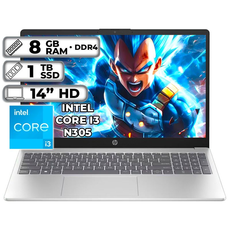 HP - PORTATIL HP INTEL CORE I3-N305  8GB RAM 1TB SSD PANTALLA 14" HD LED