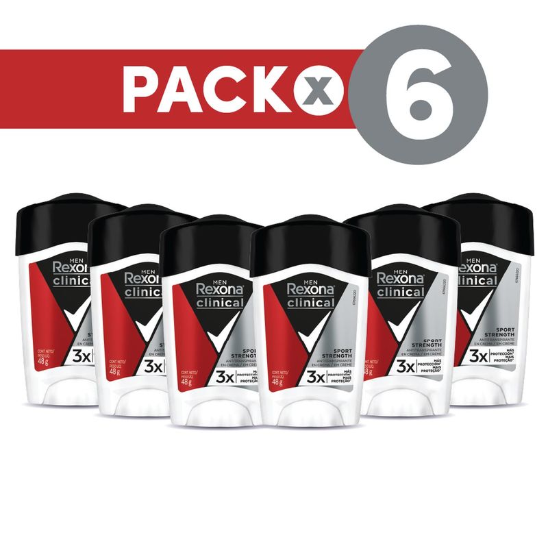 REXONA - Rexona Clinical Sport Pack 6 Und Sin Fragancia Sport