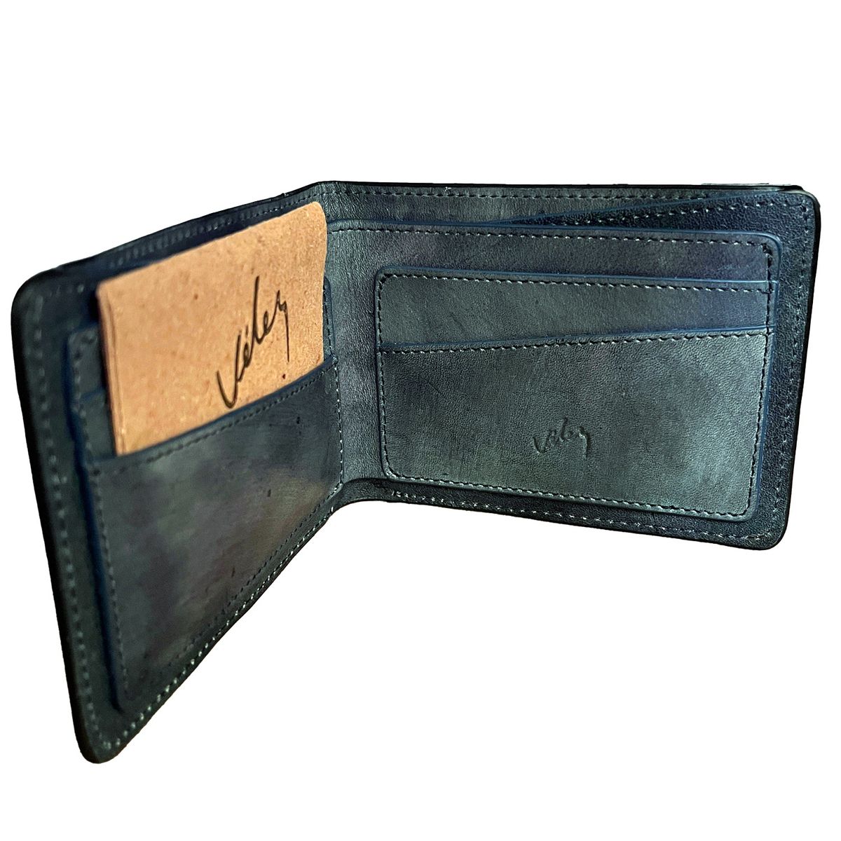 VELEZ - Billetera de Cuero Vélez para Hombre Aquarius  Negro