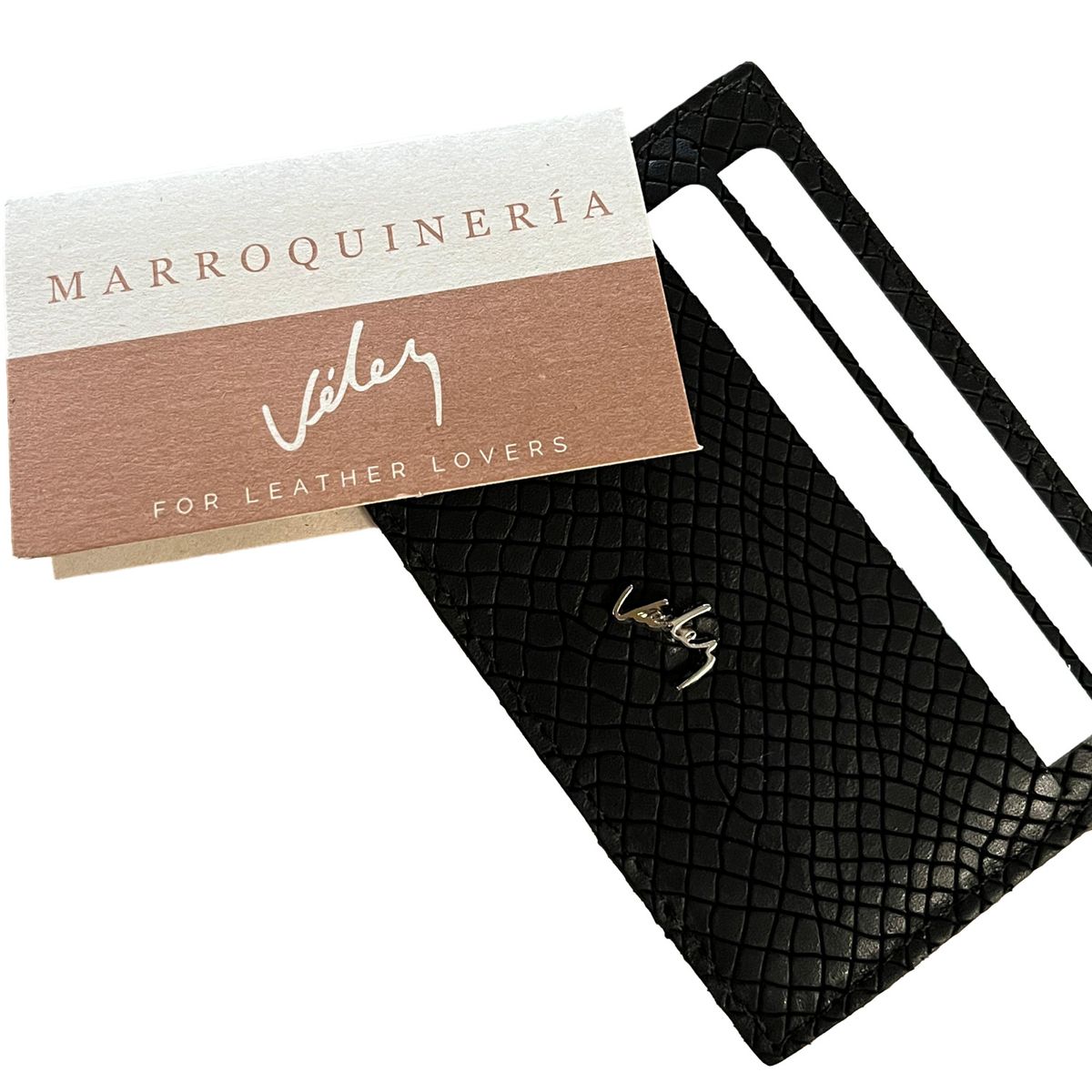 VELEZ - Tarjetero porta documentos Velez Tour de cuero Negro
