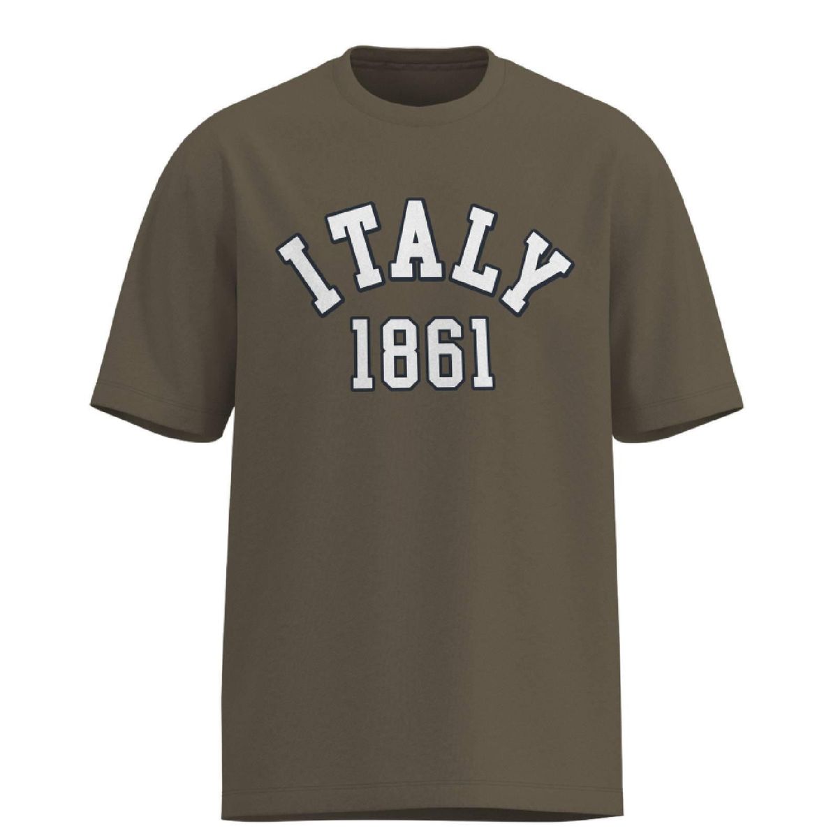 KOAJ - KOAJ Camiseta verde oscura college con manga corta Hombre