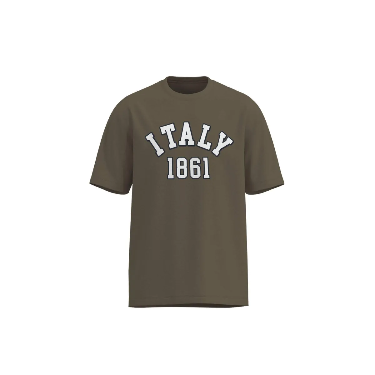 KOAJ - KOAJ Camiseta verde oscura college con manga corta Hombre