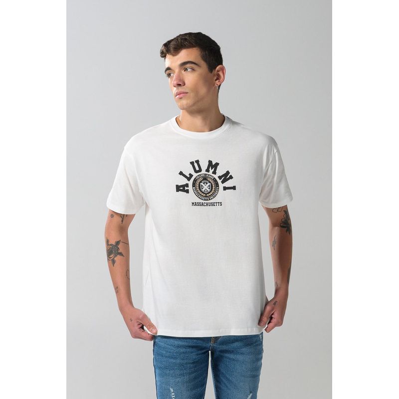 KOAJ - KOAJ Camiseta manga corta unicolor con estampado en frente est HOMBRE
