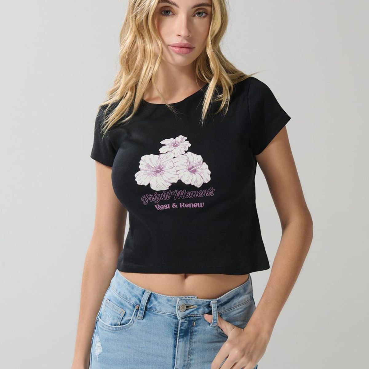KOAJ - KOAJ Camiseta cuello redondo unicolor con frase en frente Mujer