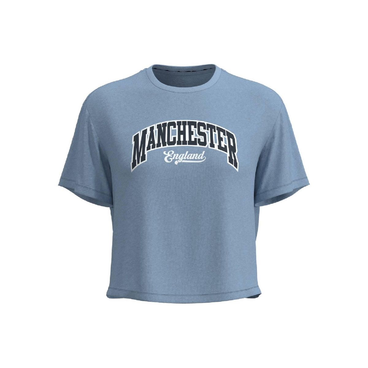 KOAJ - KOAJ Camiseta crop top unicolor con texto college en frente Mujer