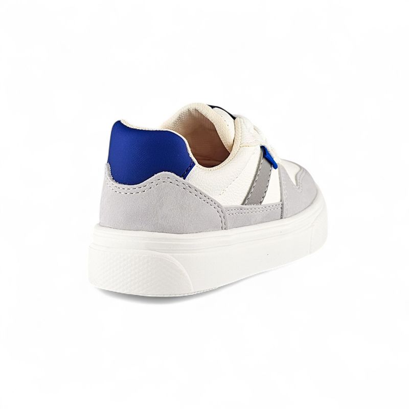 TITINOS - Tenis Cordón Casual Niño Blanco Gris Titinos