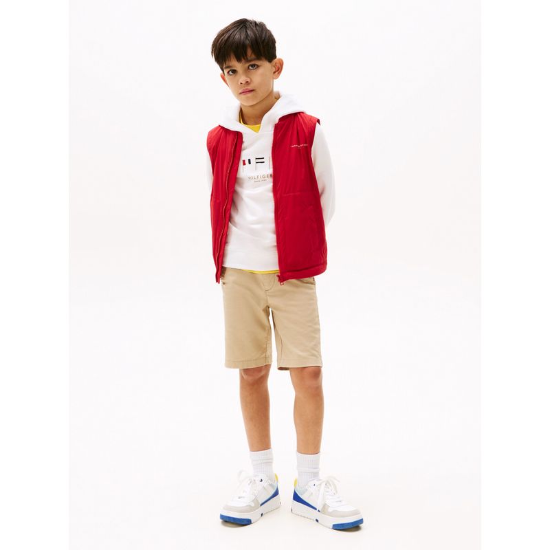 TOMMY HILFIGER - Chaleco rojo acolchado, plegable y muy ligero Tommy Hilfiger