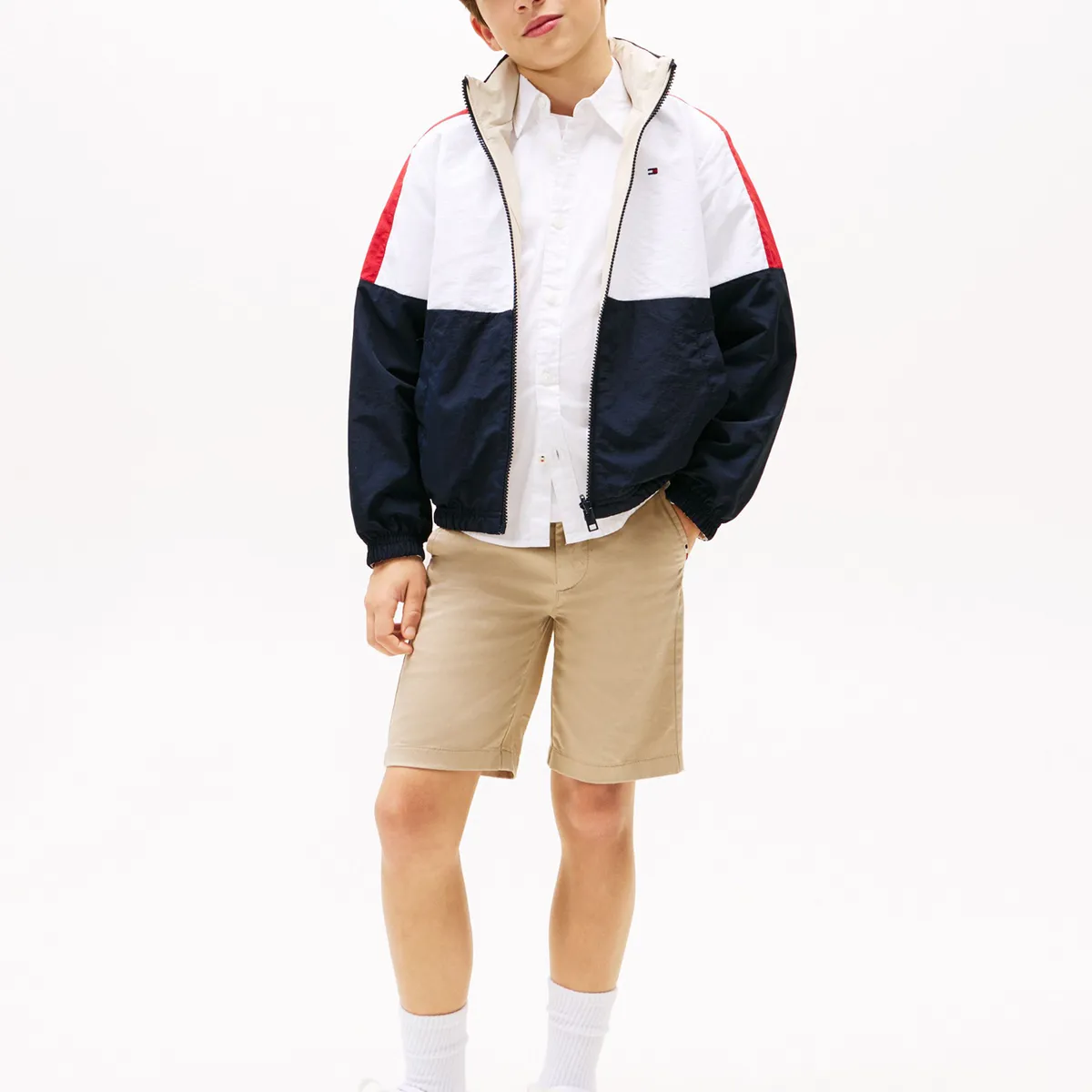 TOMMY HILFIGER - Rompe azul oscuro viento reversible color block Tommy Hilfiger