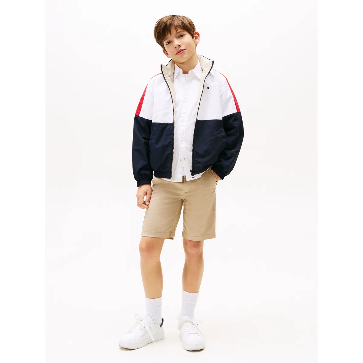 TOMMY HILFIGER - Rompe azul oscuro viento reversible color block Tommy Hilfiger