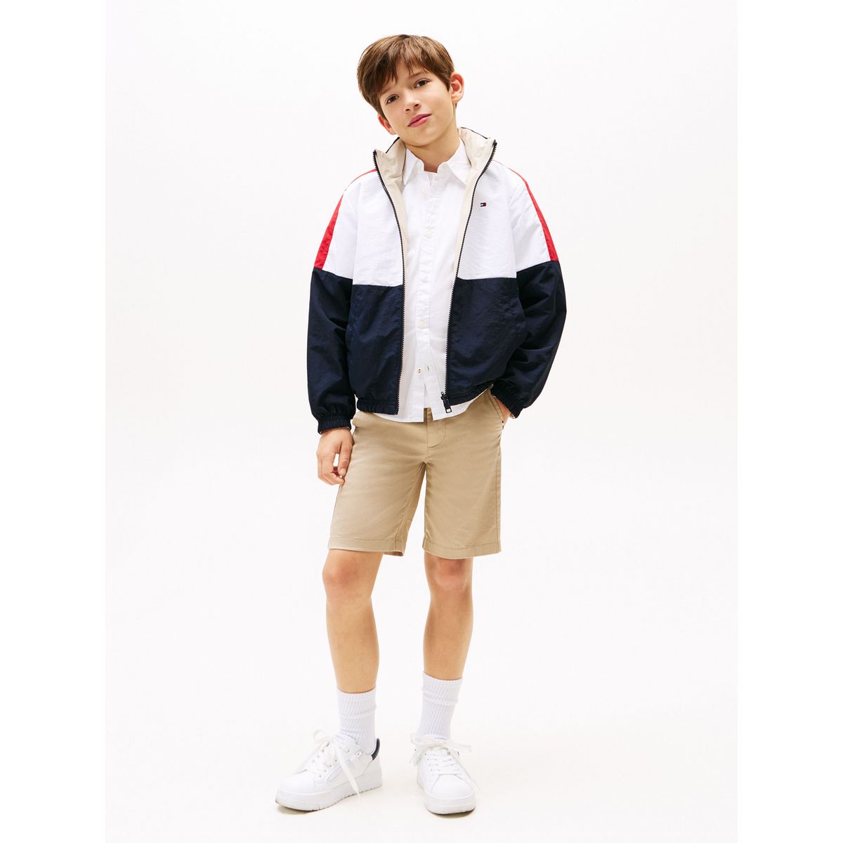 TOMMY HILFIGER - Rompe azul oscuro viento reversible color block Tommy Hilfiger