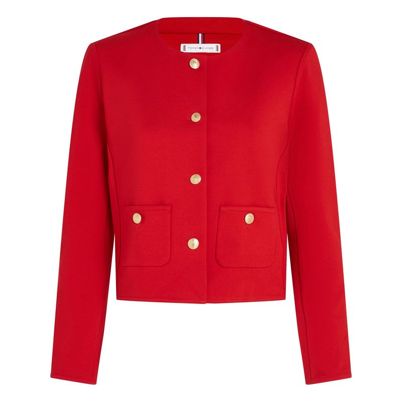 TOMMY HILFIGER - Chaqueta roja de punto con botones Tommy Hilfiger