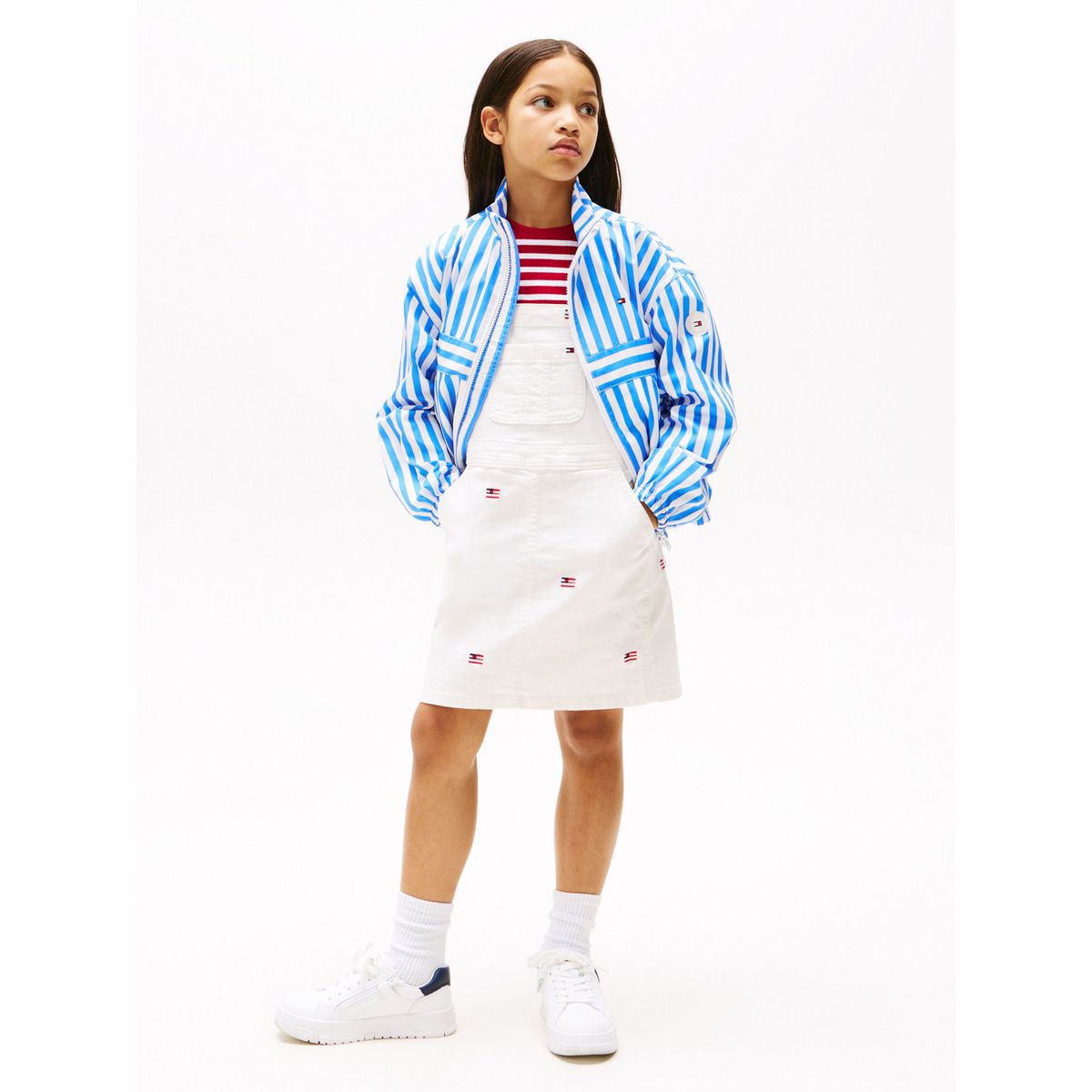 TOMMY HILFIGER - Cortavientos azul amplio a rayas Tommy Hilfiger