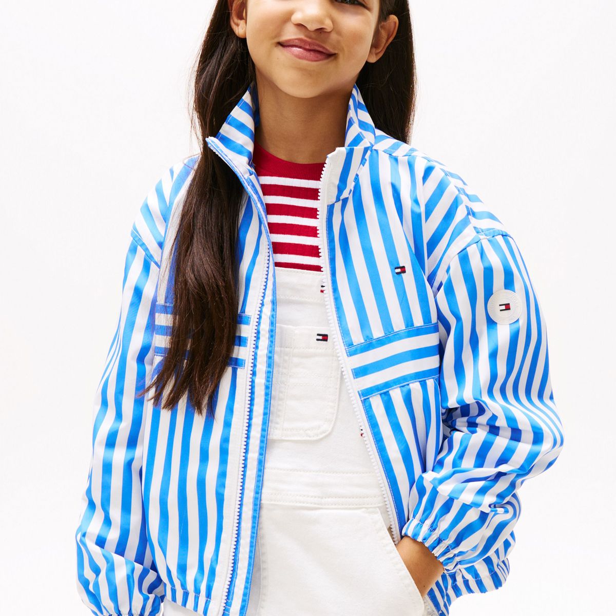 TOMMY HILFIGER - Cortavientos azul amplio a rayas Tommy Hilfiger