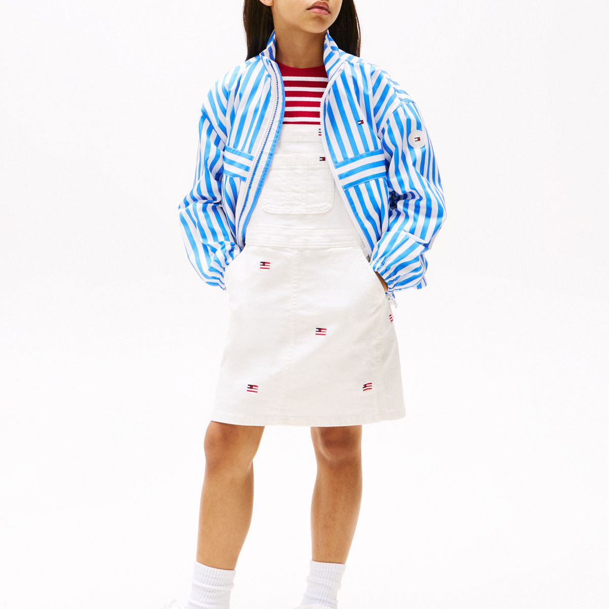 TOMMY HILFIGER - Cortavientos azul amplio a rayas Tommy Hilfiger