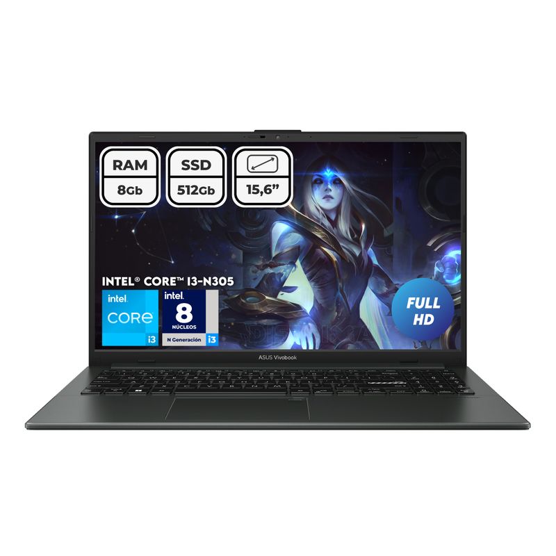 ASUS - Portátil Asus Intel Core I3 N305 Ram 8gb Ssd 512gb 156Pul FHD