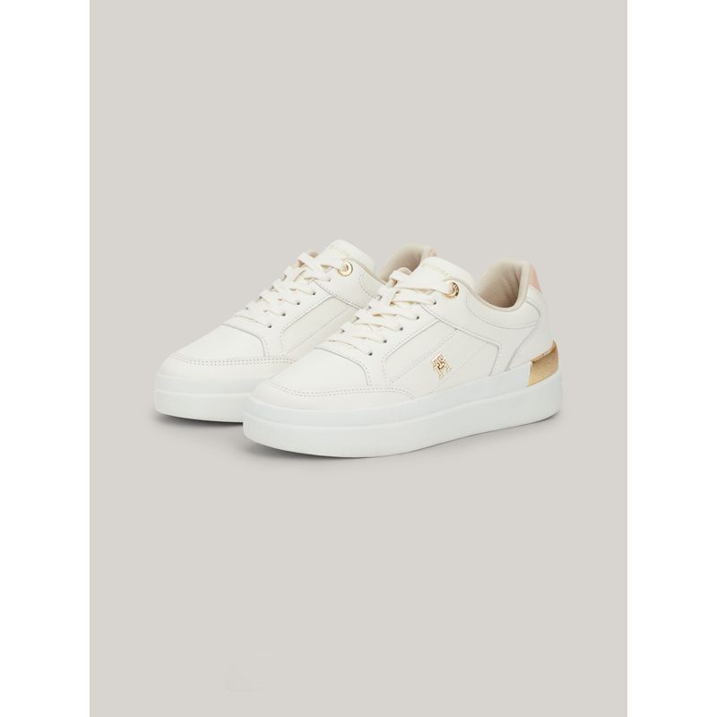 TOMMY HILFIGER - Tenis blanco de cuero con monograma TH Tommy Hilfiger