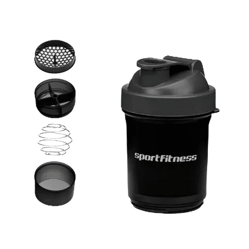 SPORTFITNESS - Shaker Deportivo 500ml Con Compartimientos Y Mezclado