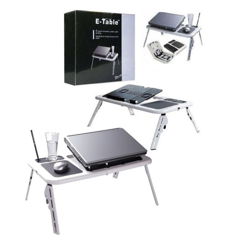 GENERICO - Mesa Plegable Portatil Ventilador Ajustable Multiusos Escritorio