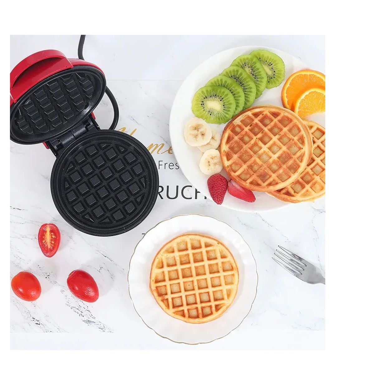 SKY - Mini Wafflera Eléctrica Con Doble Planchas Antiadherentes
