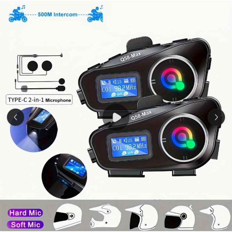 GENERICO - Intercomunicador Motocicleta Kn-94  Impermeable Larga Duracion