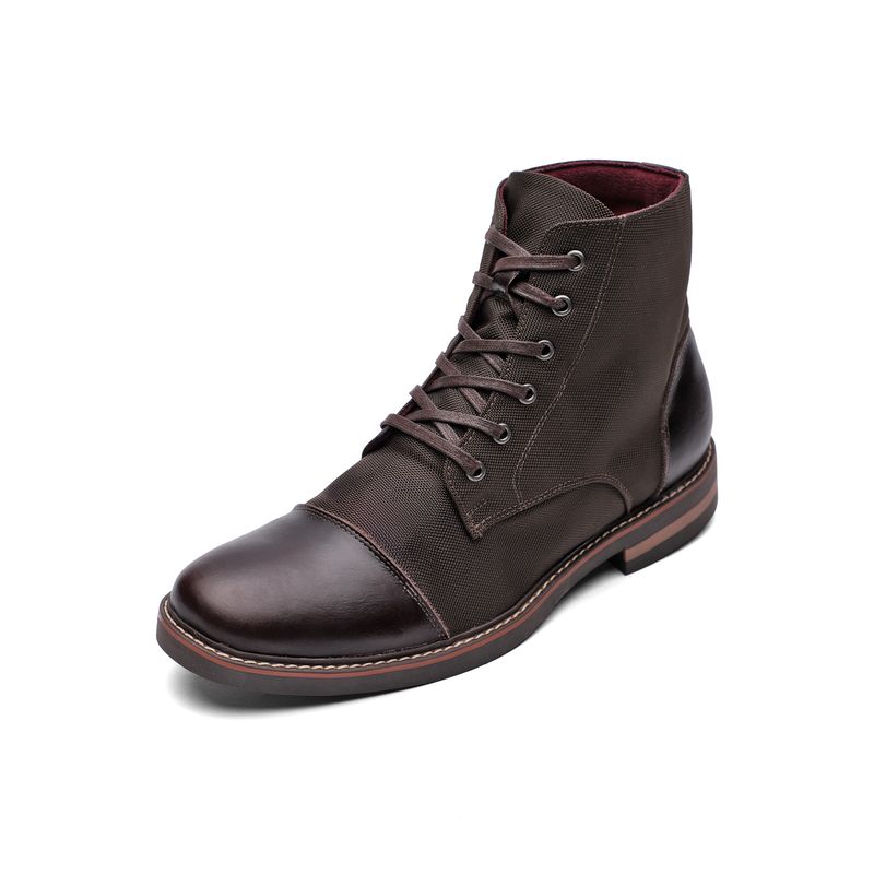 LOS CABALLEROS - Botas cafes en lona y cuero Los Caballeros